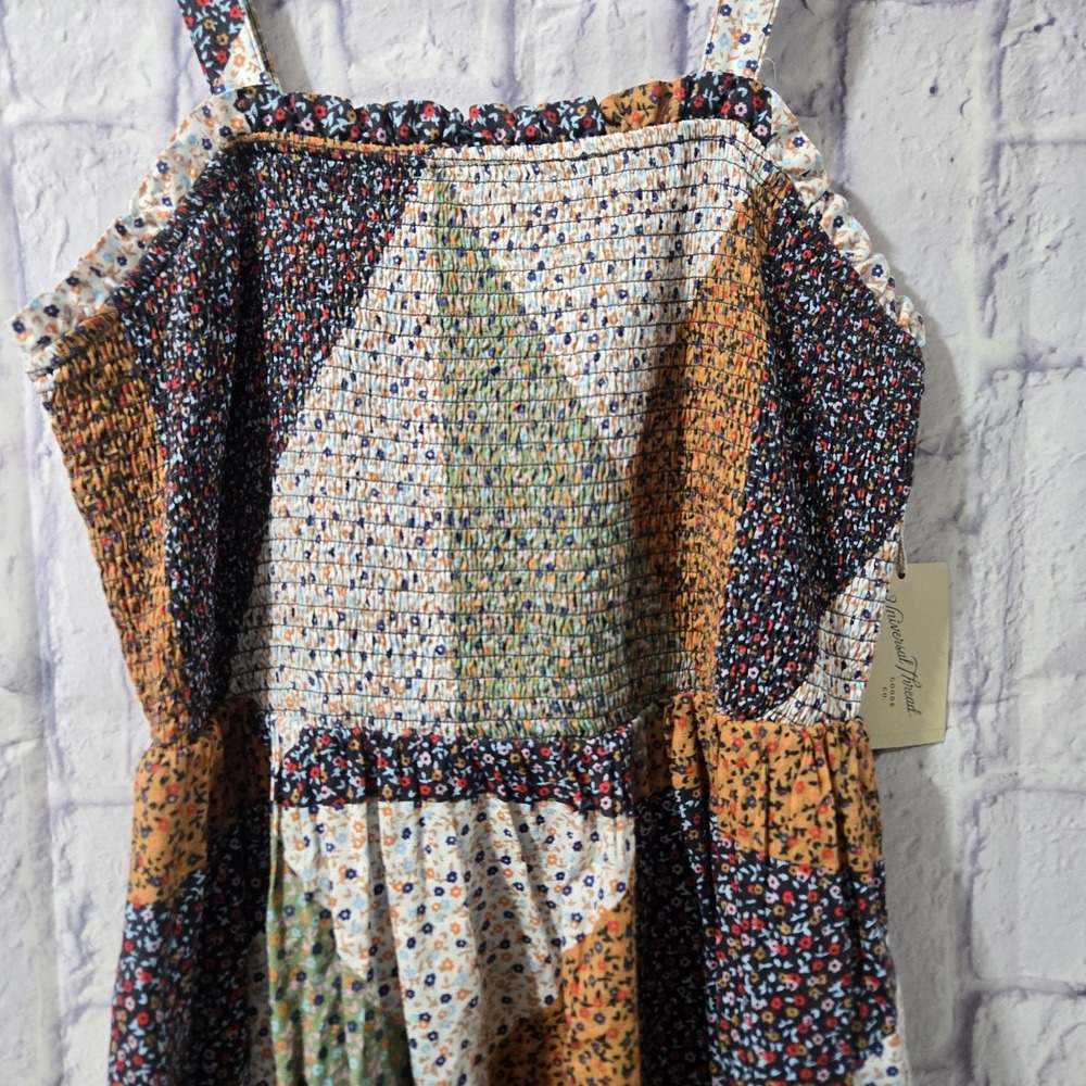 Universal Thread LARGE Shirred Patchwork Print Mi… - image 5